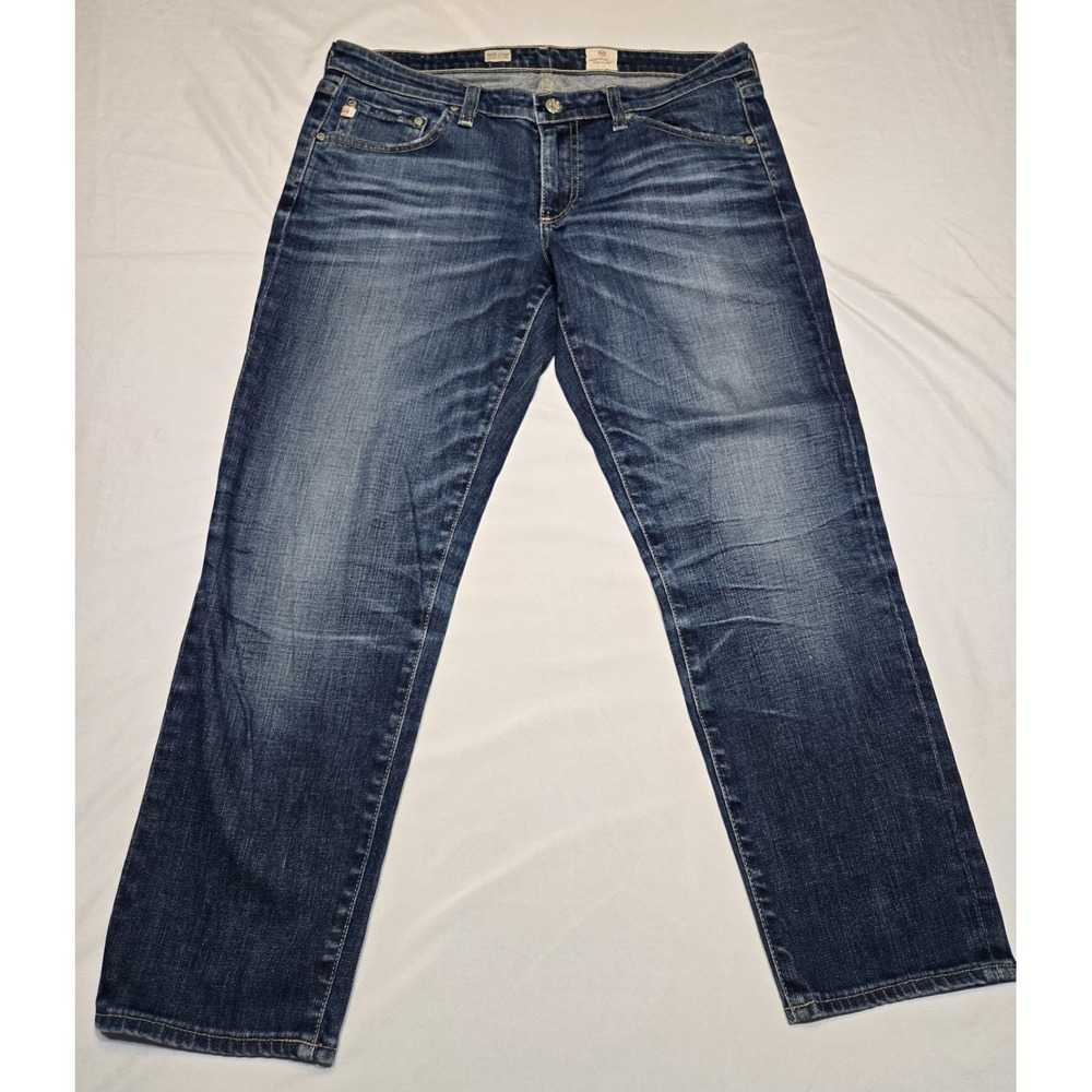 AG Adriano Goldschmied The Stilt Crop Cigarette Leg Denim Jeans Blue 30 Womens